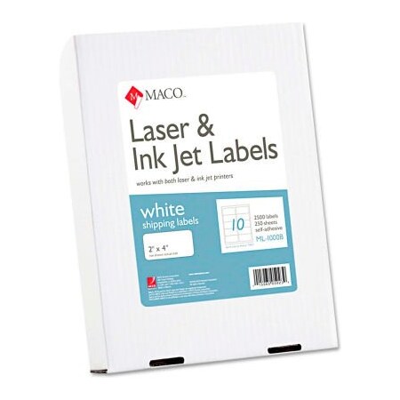 Maco Tag & Label Maco White All-Purpose Labels, 2 x 4, 2500/Box ML1000B